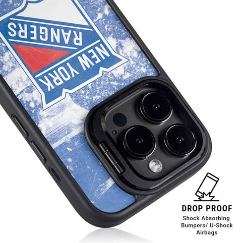 NHL New York Rangers Frozen iPhone 15 Pro Kickstand Case